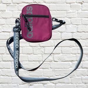 Cute Adidas Burgundy Crossbody Mini Bag- Festival Travel Bag- Excellent Cond.